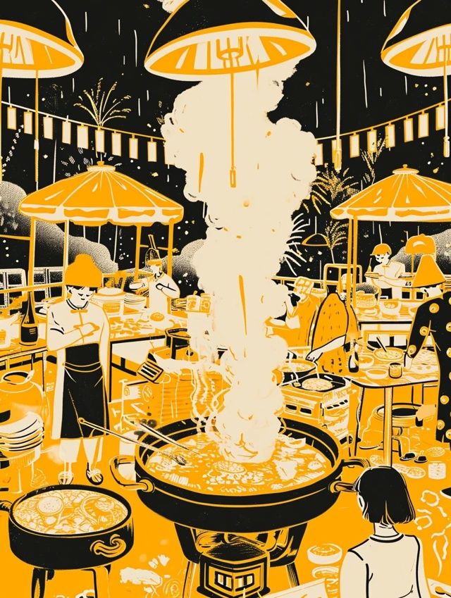 
1. 白居易筆下的夜宴隨筆，與友共享美味，心滿意足而眠。