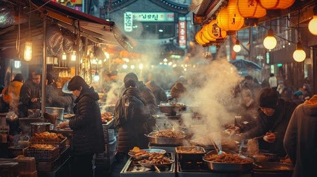 夏日夜幕下的消費(fèi)場(chǎng)景：燒烤攤與小吃店熱鬧非凡，但一位顧客的行為引發(fā)爭(zhēng)議