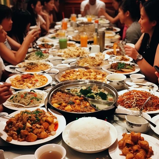河北邯鄲，一位50歲的女富婆宴請30位老同學吃飯，點了1桌美食
