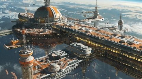未來人類征服宇宙，建立巨大太空站“星際城”，科技感十足！