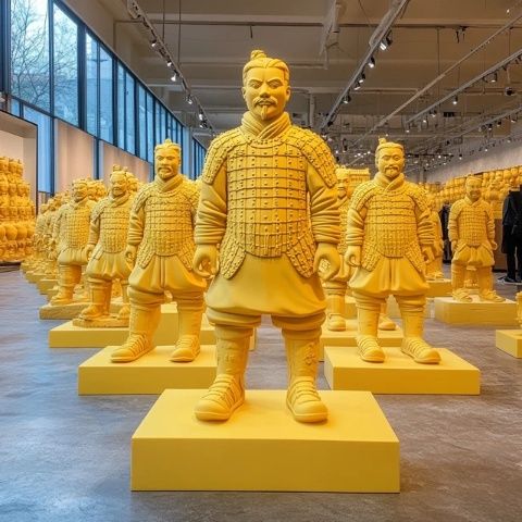 7.22，我們來到臨潼之行目的地，兵馬俑博物館,天氣很熱，太陽很曬