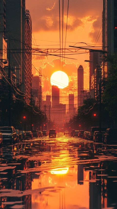城市中的熱浪無情。