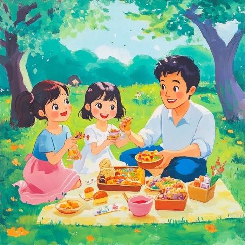 今天，作為一個普通人，我有幸與家人朋友們一同到戶外進行了一次愉快的野餐