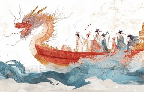 賽龍舟包粽子過(guò)端午
