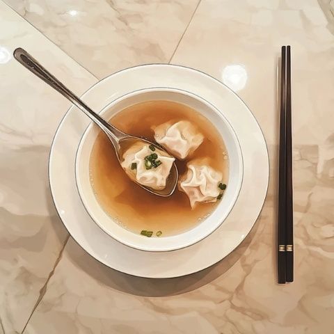 云霄美食水面：清湯餛飩?cè)馔璧耐昝澜Y(jié)合