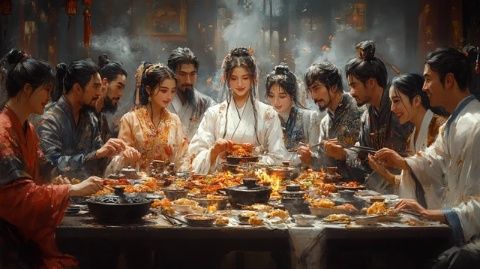 怒江白族人家的長桌宴，新鮮菌子少見，干牛肝菌卻很美味