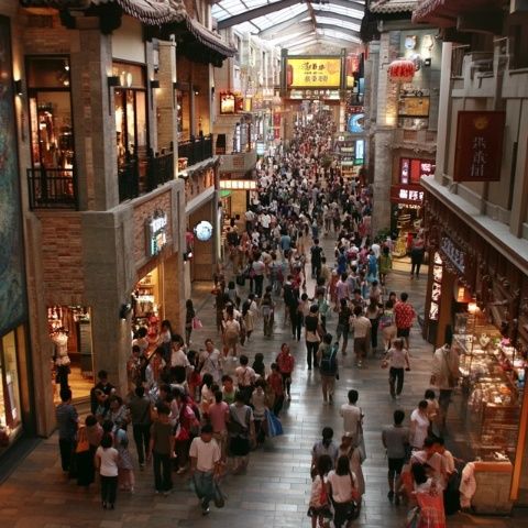北京王府井的美食街區