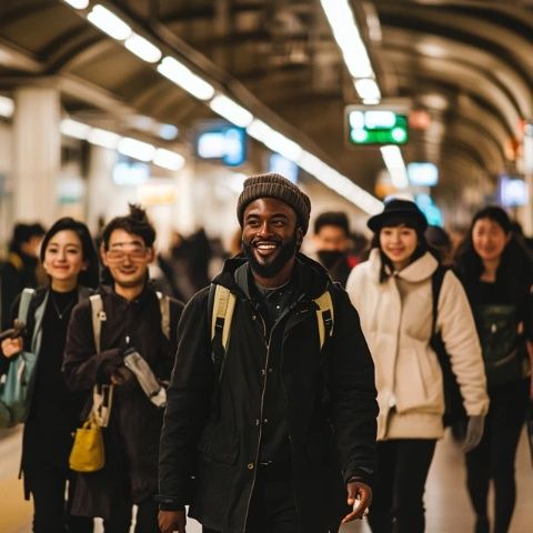 第三天的日本自由行，游客從金澤火車站乘坐新干線前往高山，欣賞了白天的鼓門和噴泉