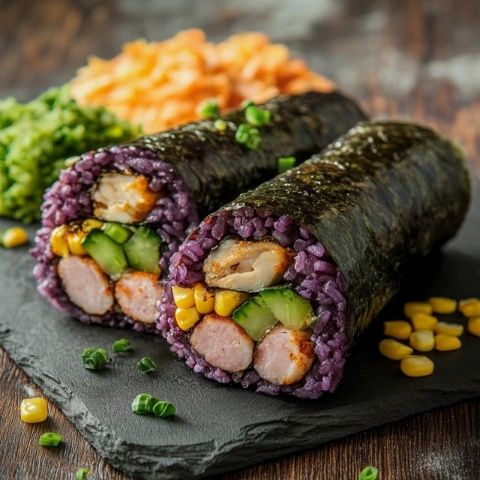 雙重香甜夢幻紫薯芋泥花卷 - 色香味俱全，營養滿分！