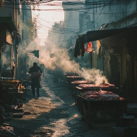打卡福州達明路中段的倔爺深夜街頭烤肉，大壯牛什的邊上進去