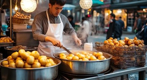 大連特色小吃：海鮮燒烤、章魚(yú)丸子、炸醬面等大眾愛(ài)好