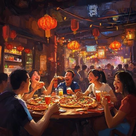 春節(jié)期間冷水江美食街生意火爆顧客需提前預訂餐桌座無虛席