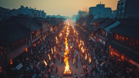 安徽全椒萬人同走太平橋，祈福新年平安順利