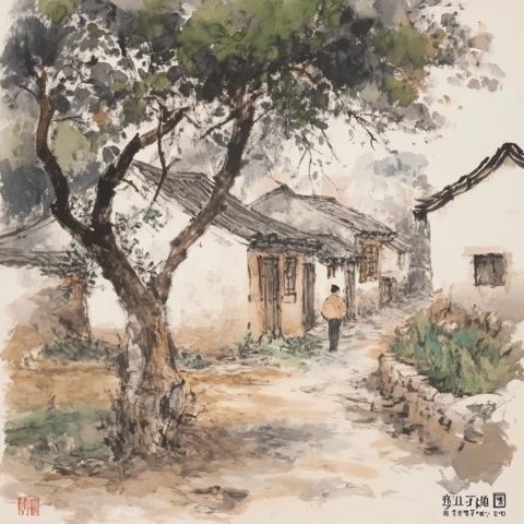 在一個(gè)細(xì)雨綿綿的清晨，我踏入了丹巴縣散拉科村，仿佛走進(jìn)了一幅水墨畫(huà)卷