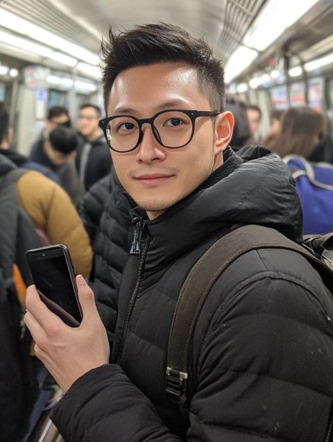 今天回到深圳，感覺人潮洶涌,地鐵里人擠成一團