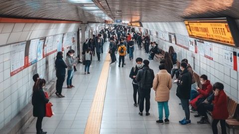 今天回到深圳，感覺(jué)人潮洶涌,地鐵里人擠成一團(tuán)