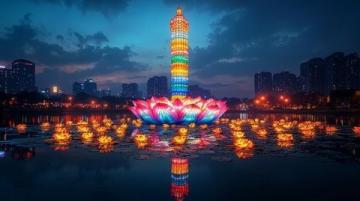 盤龍江夜游升燈光級改造！昆明又多了一個好玩的地方