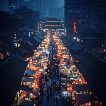 海口夜市熱鬧程度與其他城市相比不減，周末市場更是生活的一部分。