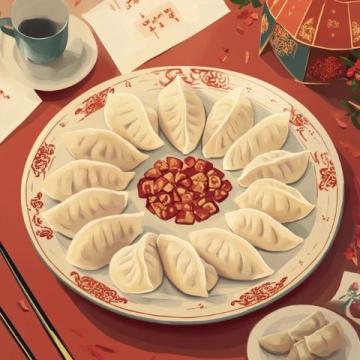 **餃子**是中國傳統美食之一，歷史悠久，寓意吉祥，尤其在春節期間