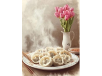 **餃子**是中國傳統美食之一，歷史悠久，寓意吉祥，尤其在春節期間