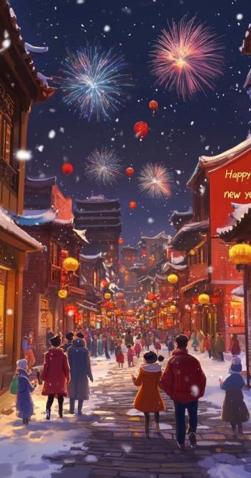 蘇莊喜鎮大年初一的夢幻燈影之旅，顏色絢爛夜幕璀璨