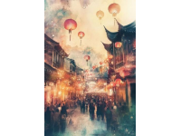 蘇莊喜鎮大年初一的夢幻燈影之旅，顏色絢爛夜幕璀璨