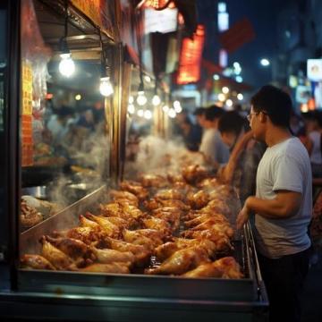 開封夜市是中國著名的美食聚集地，以其豐富多樣的小吃聞名