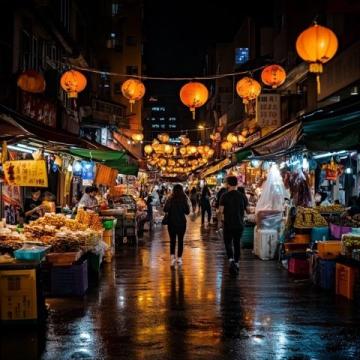 東莞市石排鎮李橫路橫山謝屋綜合市場對面的路口，晚上去吃點什么好？