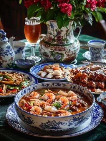 黑龍江省的美食種類豐富，既有傳統的東北菜系，又融合了俄羅斯等異域風味
