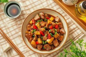 家常美味：紅燒大排、酸甜素白、京醬肉絲素版、爽口炒藕條