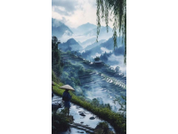 清明時節，細雨綿綿，萬物復蘇,田野間果園里，路邊長了許多的鼠曲草