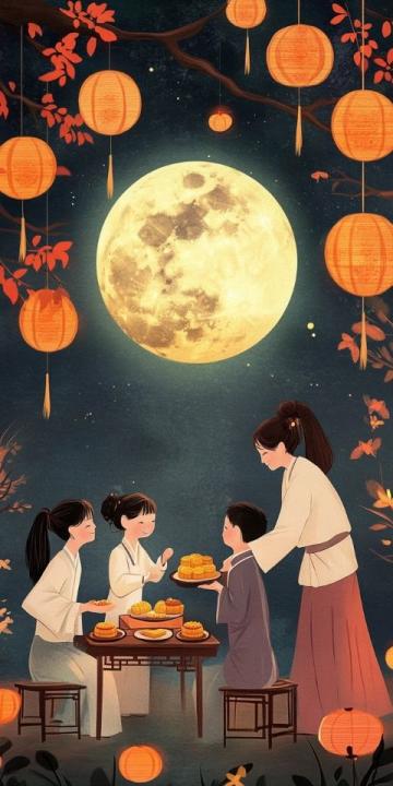 中秋節(jié)，是一年中最令人期待的時刻之一,當夜幕降臨，明亮的月光灑在大地上