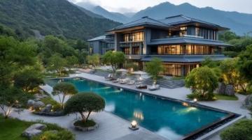 金寨蔚藍海岸度假山莊在安徽省六安市金寨縣油坊店鄉龔沖村,有一處度假勝地——
