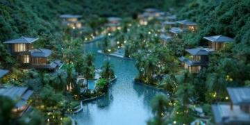 金寨蔚藍海岸度假山莊在安徽省六安市金寨縣油坊店鄉龔沖村,有一處度假勝地——