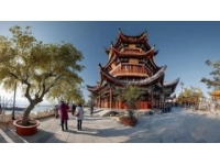 春雪裝點下的景州塔廣場