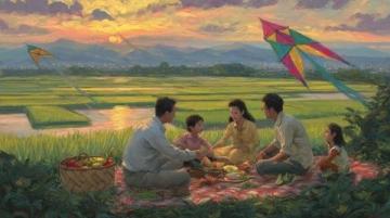 錦繡川河堤上的春日野餐記
