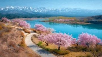桃花湖度假水域風(fēng)光,風(fēng)格文案任你挑選