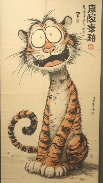 清朝姚墅鄉民在山上突遇老虎，虎一個劍步撲倒了他，利爪抓傷臉頰血流不止