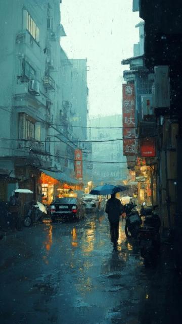 因為天氣不佳，我走得很慢。