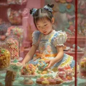 重慶磁器口:女子攜子逛街巧遇糖果店促銷(xiāo)活動(dòng)