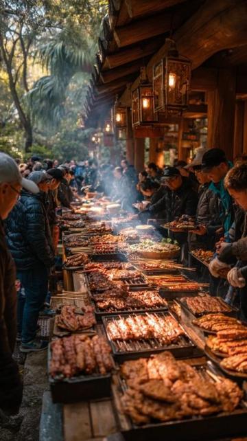 淄博顏神美食街在雪后依舊熱鬧