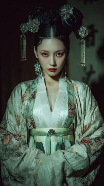 鮑蕾母女三人古裝寫真顏值爆表，貝兒簡直是陸毅翻版！網(wǎng)友們都在討論這對母女的五官和身材。