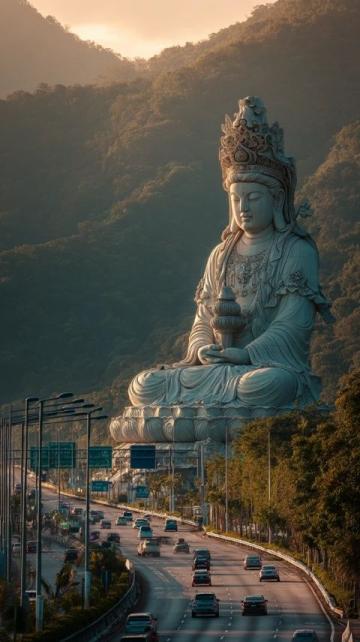 太原蒙山大佛景區探秘：云霧中的千年古佛遺址之旅