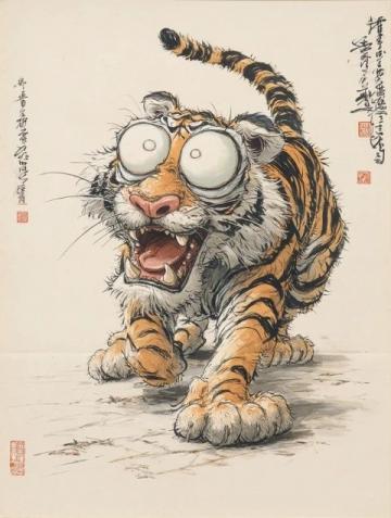 清朝姚墅鄉民在山上突遇老虎,虎一個劍步撲倒了他,利爪抓傷臉頰血流不止