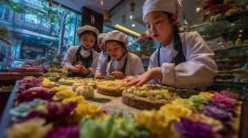 撫州文昌里“春日野菜節(jié)”熱鬧非凡，特色美食吸引市民排隊試吃