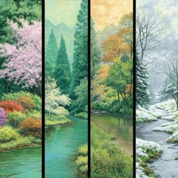 四季幽情詞牌組詩:春探夏懷秋思冬嘆