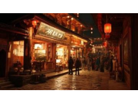 貴州銅仁中南門古城街道熱鬧非凡，剛剛逛街時(shí)我發(fā)現(xiàn)了一臺(tái)可以拍照的機(jī)器