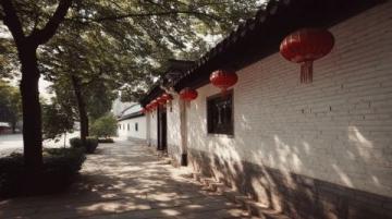 漫步在邵伯古鎮青石板路上，古運河的水汽裹著油燜蒜香撲面而來,轉過朱漆斑駁的牌坊