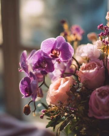 玫瑰蝶蘭綻放春城，盡顯春日韻味