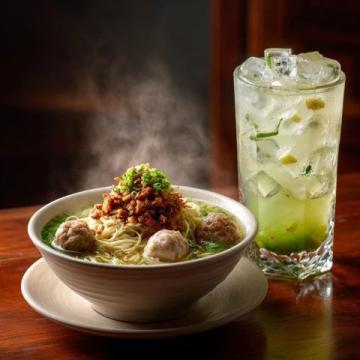 一碗牛肉面，一個南瓜餅。